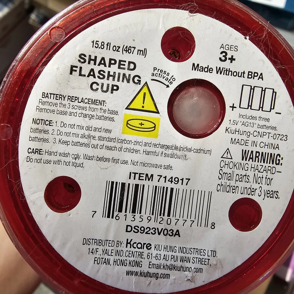 Kcare Disney‎ Red Minnie & Mickey Ear-Topped Plastic Tumbler with Straw